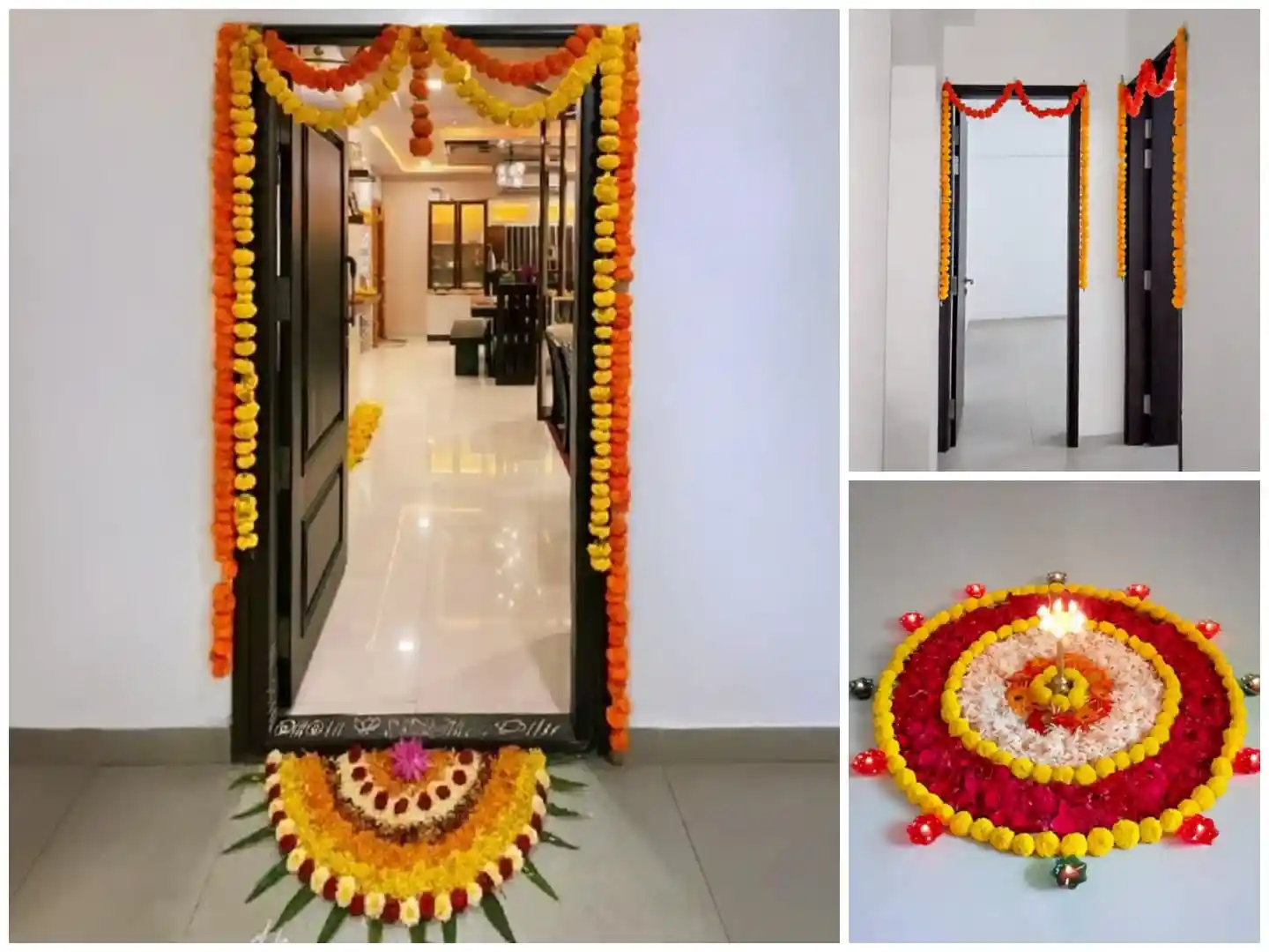 1 BHK Real Flower Budget Friendly Griha Pravesh Decoration
